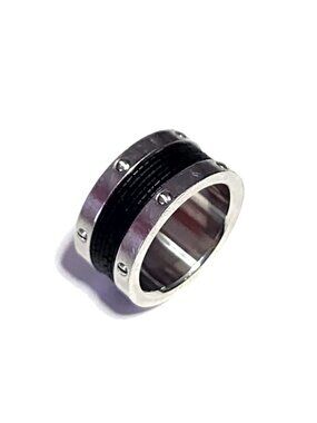 Men's black & stainless steel ring